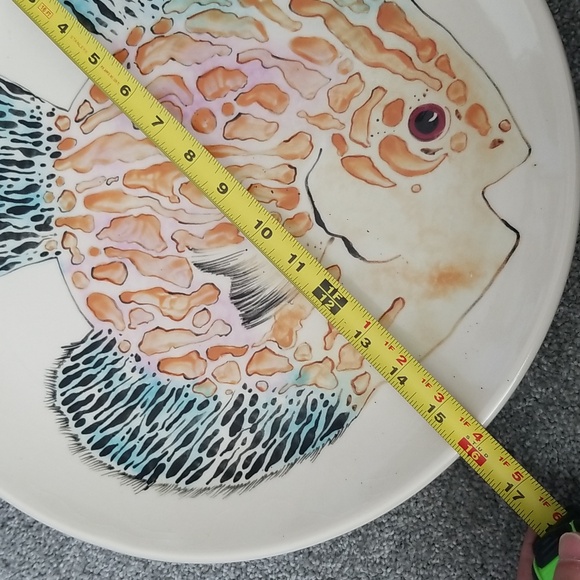 Mei Ming Ware Big Fish Home Decor Plate 16" Dia. Adorable Seaside Appropriate - Picture 2 of 10